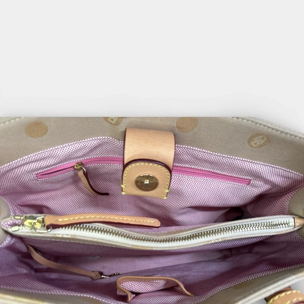 Dooney & Bourke Gold Polka Dot Tote - Picture 6 of 10